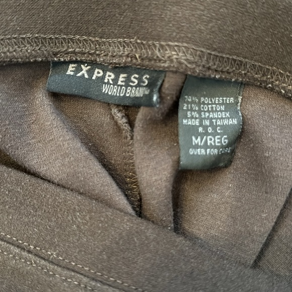 Vintage Express World Brand Chocolate Brown Straight Leg Stretch Pants Sz M/Reg - Picture 8 of 8